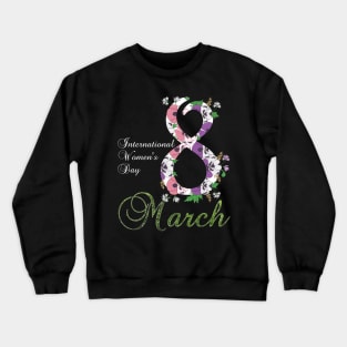 International Women's Day Pansy Flower March 8th 2023 Crewneck Sweatshirt